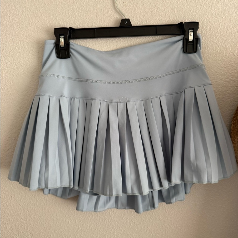 Sky Blue Women's Pleated Skater Skirt